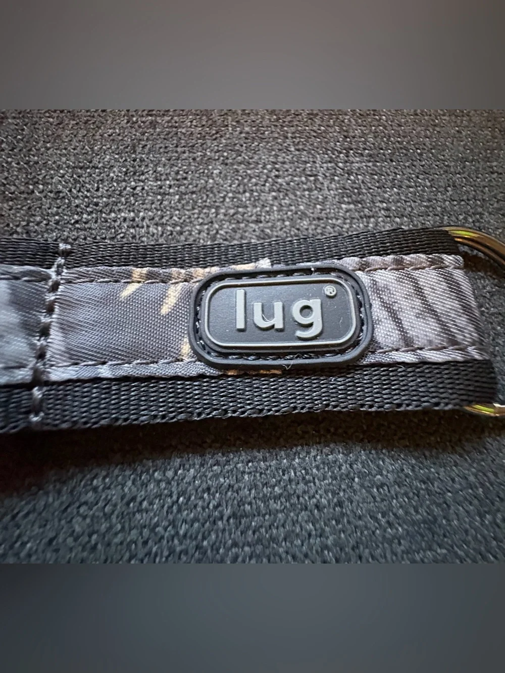 Lug Link Printed Key Chain / Keychain – Tropical Black (Palms Gray Grey)